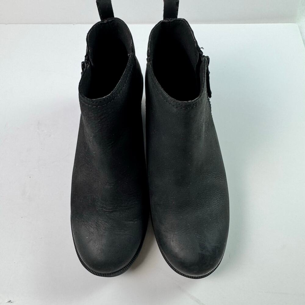 Teva Ankle Boots Women’s Sz 8 Black Leather Zip Booties Low Heel Western Comfort
